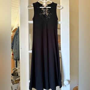Black Sleeveless Dress with Lace Back and Built in Bra